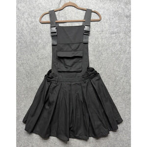 Hot Topic Dress Womens Large Black Suspender Skater Pinafore Overall Gothic